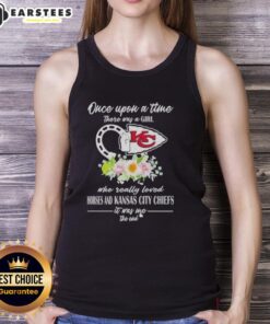 Alt Text: Official tank top featuring 'Once Upon A Time There Was A Girl Who Loved Horses and Kansas City Chiefs' design.