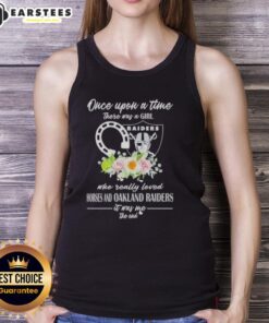 Official tank top featuring 'Once Upon A Time There Was A Girl Who Really Loved Horses And Las Vegas Raiders' design.