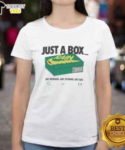 Official Oregon Ducks Box of Rain Tee for ladies featuring vibrant team colors and logo, perfect for fans and casual wear.