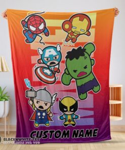 Official Perfect Marvel SuperHero Avengers Skull Friends Birthday Cute Blanket Fleece Customized Blanket