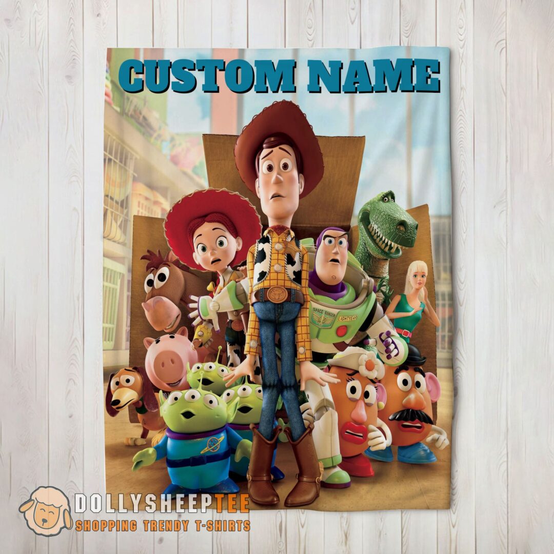 Official Perfect Pixar Toy Story Character Woody With Friends Blanket Fleece Customized Bl-mk-