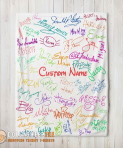 Official Perfect Playful Hand Writing Typography Vibrant Name Blanket Fleece Customized Blanket