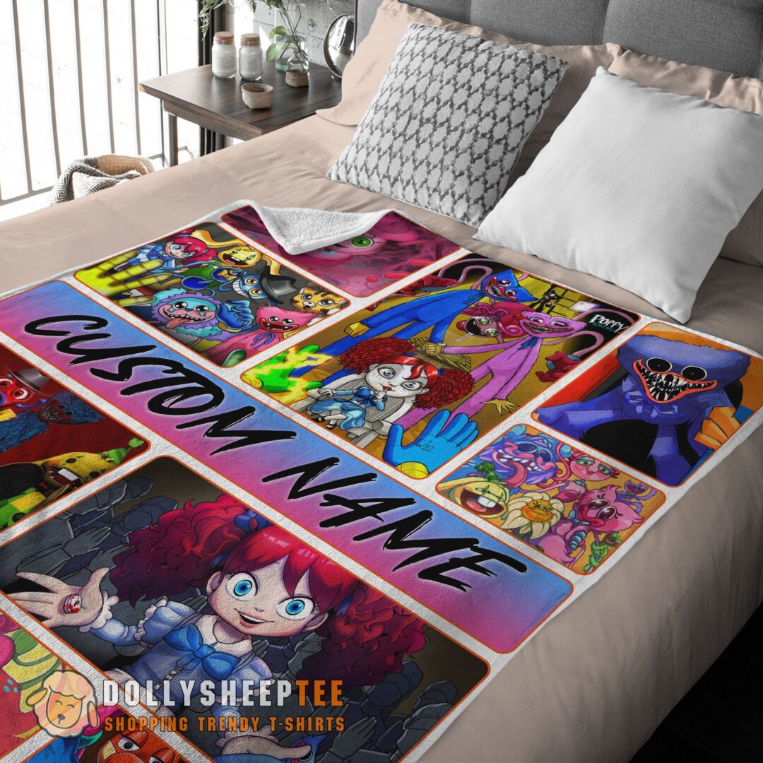 Official Perfect Poppy Playtime Miss Poppy With Friends Horror Blanket Fleece Customized -mk- (3)