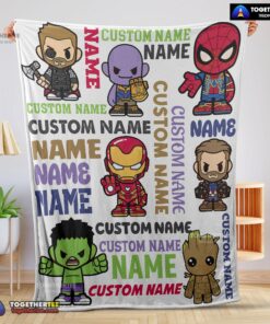 Official Personalized Marvel Superheroes And Thanos Blanket Fleece Customized Blanket