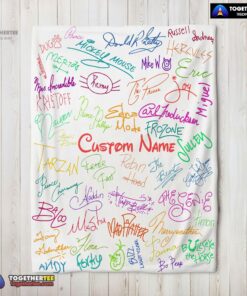 Official Playful Hand Writing Typography Vibrant Name Blanket Fleece Customized Blanket