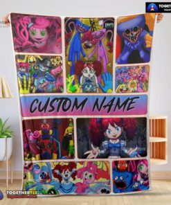 Official Poppy Playtime Miss Poppy With Friends Horror Blanket Fleece Customized Blanket