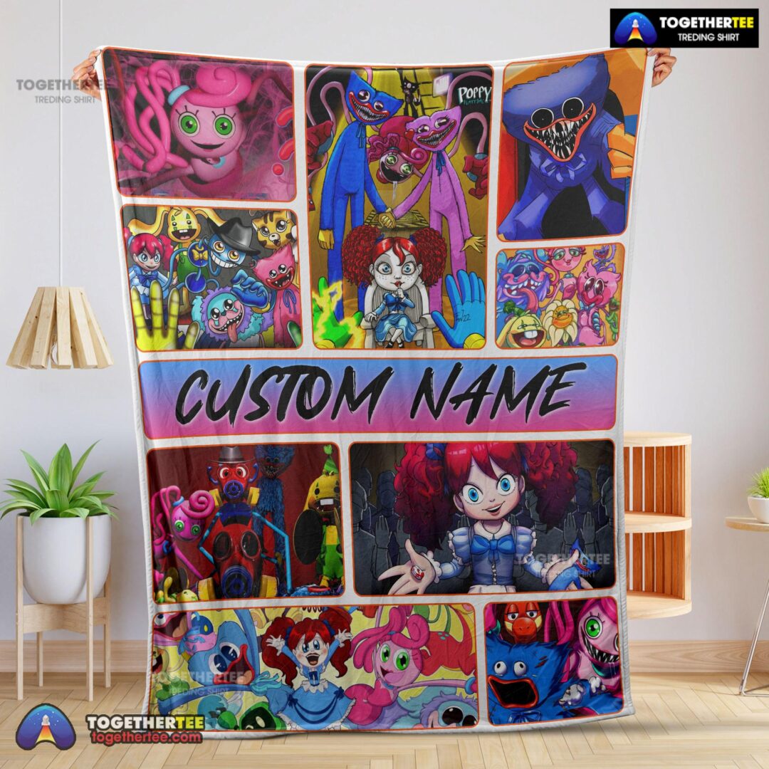Official Poppy Playtime Miss Poppy With Friends Horror Blanket Fleece Customized Blanket-mk-01