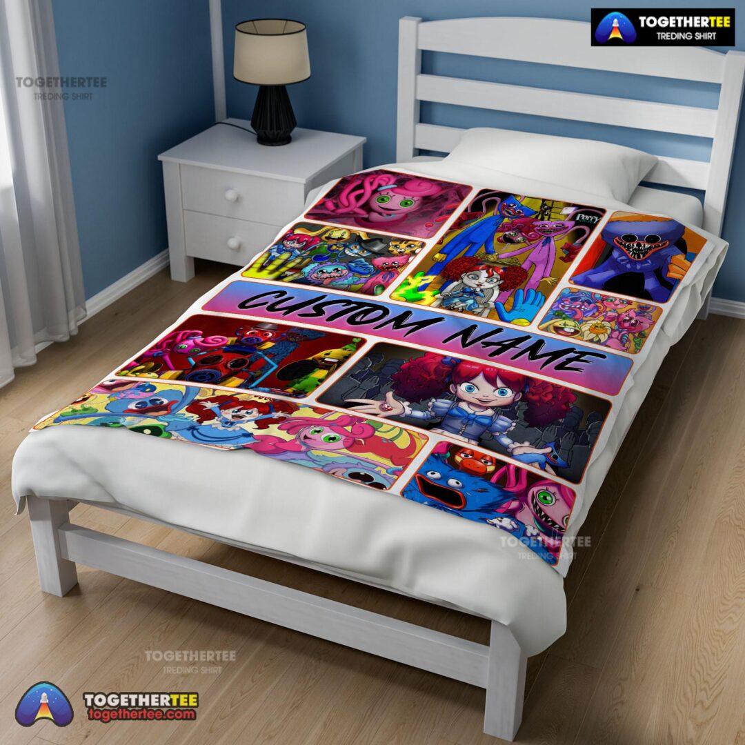 Official Poppy Playtime Miss Poppy With Friends Horror Blanket Fleece Customized Blanket-mk-02
