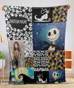 Official Premium The Nightmare Before Christmas Jack Skellington Sally Zero Halloween Customized Blanket