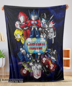 Official Premium Transformers Team Chibi Cute Fleece Blanket Customize Blanket