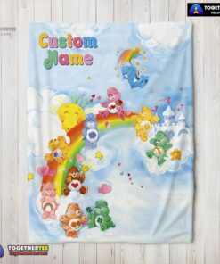 Official Rainbow Care Bears Character Sky Blanket Fleece Customized Blanket