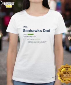 Official Seattle Seahawks Dad Definition Ladies Tee featuring a stylish design perfect for proud Seahawks fans.