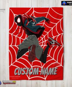 Official Spider Man Into the Spider Verse Miles Morales Blanket Fleece Customized Blanket