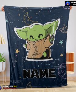 Official Star Wars Baby Yoda Astronomy Blanket Fleece Customized Blanket
