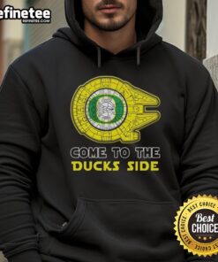 Official Star Wars Come to the Oregon Ducks Side Hoodie featuring iconic graphics and team colors for fans.