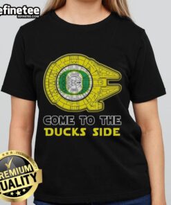 Official Star Wars Come to the Oregon Ducks Side ladies tee featuring a stylish design for fans and sports enthusiasts.