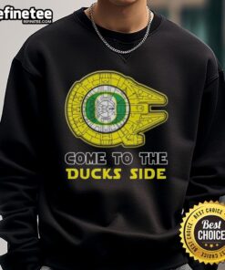 Official Star Wars Come to the Oregon Ducks Side sweatshirt featuring iconic designs for fans of both franchises.