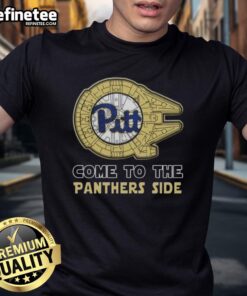 Official Star Wars Come To The Pittsburgh Panthers Side T-Shirt featuring iconic graphics and team colors for fans.