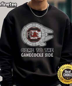 Official Star Wars Come to the South Carolina Gamecocks side sweatshirt featuring iconic designs and team colors.