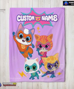 Official Super Kitties Assemble Feline Heroes In Action Blanket Fleece Customized Blanket