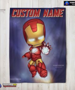 Official Superhero Marvel Avenger Chibi Iron Man Blanket Fleece Customized Blanket