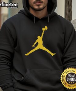 Official Golden Wu-Tang Clan Forever Jumpman logo parody hoodie featuring unique design and vibrant colors.