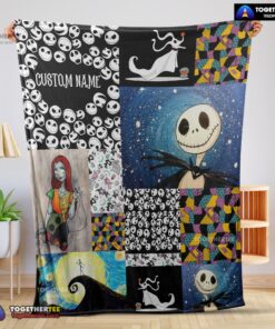 Official The Nightmare Before Christmas Jack Skellington Sally Zero Halloween Customized Blanket