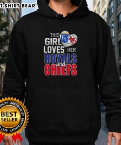 Official This Girl Loves Her Missouri Sports hoodie featuring Royals and Chiefs logos, perfect for fans.