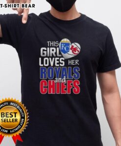 Alt Text: Official This Girl Loves Her Missouri Sports Royals And Chiefs T-Shirt featuring vibrant team logos and a stylish design.