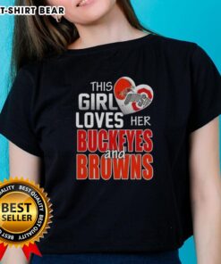 Alt Text: Official This Girl Loves Her Ohio Sports Tee featuring Buckeyes and Browns design for ladies