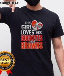 Alt Text: Official This Girl Loves Her Ohio Sports Buckeyes And Browns T-Shirt featuring bold graphics celebrating Ohio teams.
