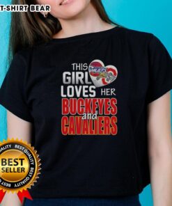Official This Girl Loves Her Ohio Sports tee featuring Buckeyes and Cavaliers design for ladies.