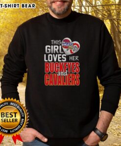 Official This Girl Loves Her Ohio Sports sweatshirt featuring Buckeyes and Cavaliers logo, perfect for Ohio fans.