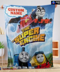 Official Thomas & Friends The Super Engine Poster Blanket Fleece Customized Blanket