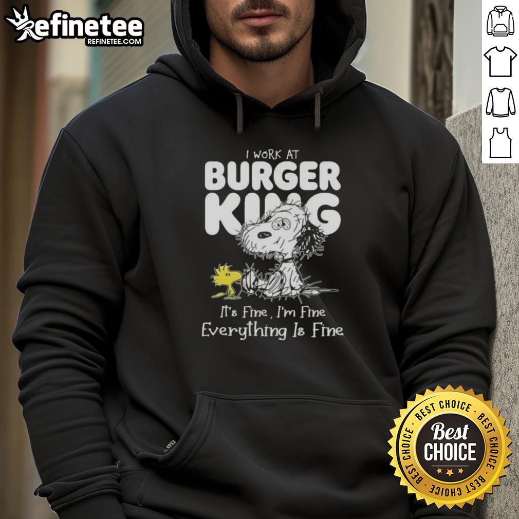 official-tired-snoopy-and-woodstock-i-work-at-burger-king-its-fine-im-fine-everything-is-fine-hoodie Alt Text: Official Tired Snoopy and Woodstock hoodie featuring I Work at Burger King, It's Fine, I'm Fine, Everything Is Fine design.