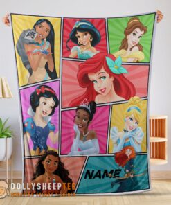 Official Top Personalized Disney Princess Blanket Fleece Customized Blanket