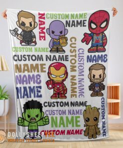 Official Top Personalized Marvel Superheroes And Thanos Blanket Fleece Customized Blanket