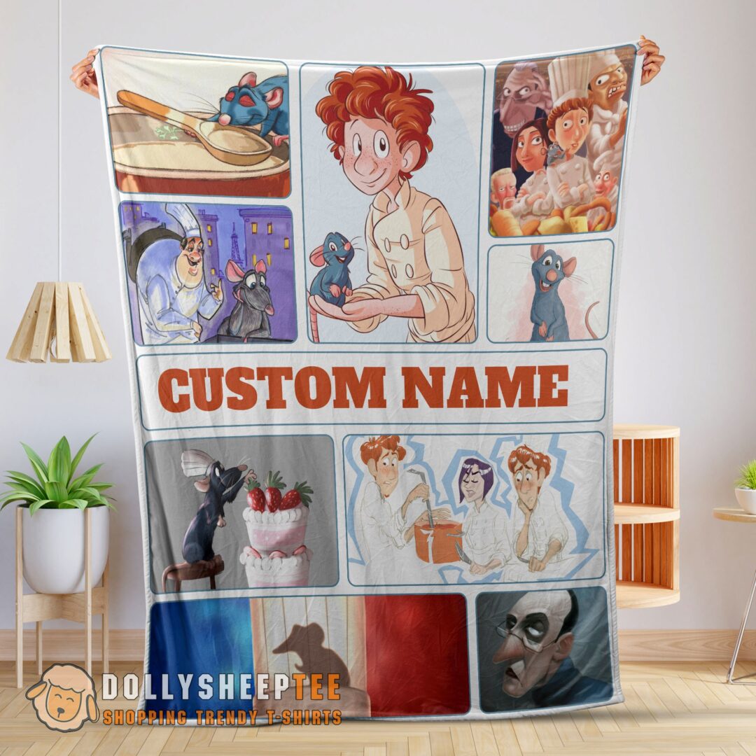 Official Top Pixar Ratatouille Linguini and Remy With Friends Blanket Fleece Customized Blanket-mk-01 (1)