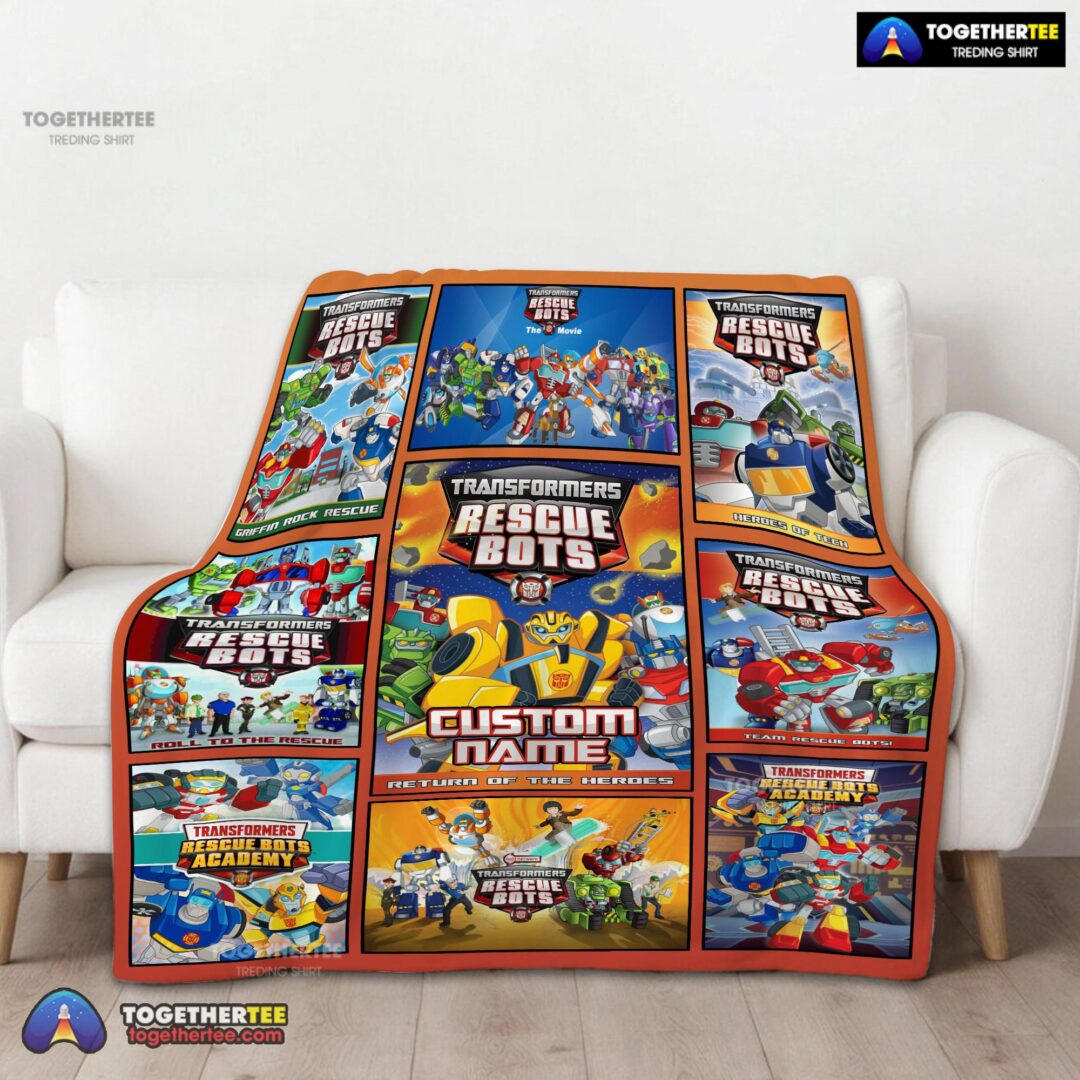 Official Transformer Rescue Bots Collage Poster Blanket Fleece Customized Blanket-mk-01
