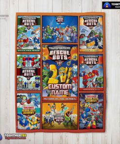 Official Transformer Rescue Bots Collage Poster Blanket Fleece Customized Blanket