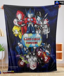 Official Transformers Team Chibi Cute Fleece Blanket Customize Blanket