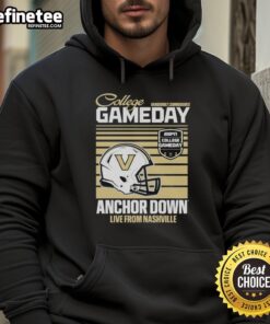 Official Vanderbilt Commodores 2025 College Gameday Anchor Down Live From Nashville Helmet T-Shirt - Image 2