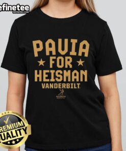 Official Vanderbilt Commodores Football Diego Pavia for Heisman ladies tee featuring team colors and logo design.