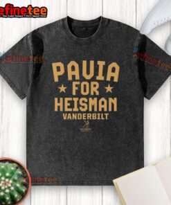 Official Vanderbilt Commodores Football Diego Pavia for Heisman washed t-shirt, featuring team logo and stylish design.