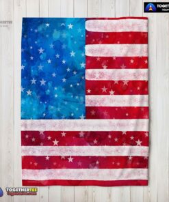 Official Watercolor American Flag Distressed USA Patriotic Blanket Fleece Blanket