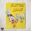 Original Disney Ducktales Huey Dewey Louie Webby Yellow Cartoon Collage Blanket Fleece Customized Blanket