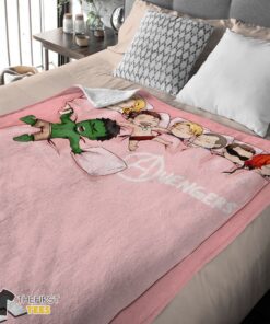 Original Cute Marvel Avengers Assemble Avengers Chibi Character Sleeping Blanket Fleece Customized Blanket - Image 4