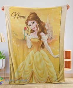 Original Awesome Disney Belle Princess Blanket Fleece Customized Blanket