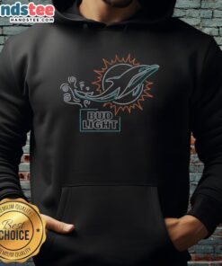 Original Bud Light Miami Dolphins hoodie featuring team colors and logo, perfect for game day and casual wear.