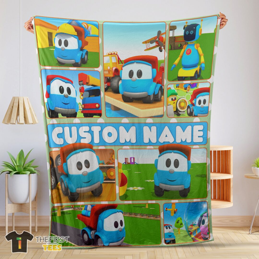 original-cartoon-leo-the-truck-with-friends-blanket-fleece-throw-customized-blanket-mk-01-1 Original Cartoon Leo The Truck With Friends Blanket Fleece Throw Customized Blanket